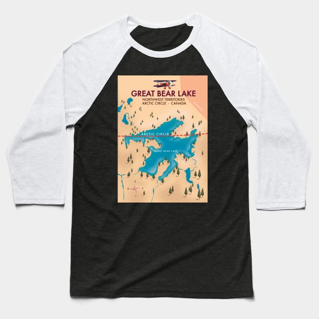 Great bear lake Canada Baseball T-Shirt by nickemporium1